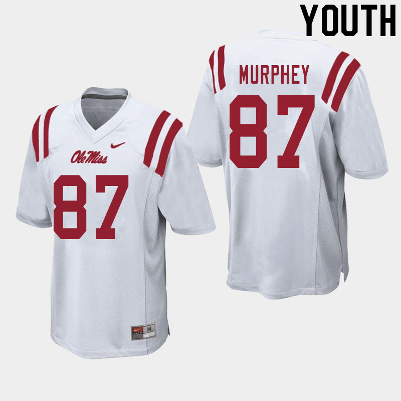 Sam Murphey Ole Miss Rebels NCAA Youth White #87 Stitched Limited College Football Jersey LYR8258TK